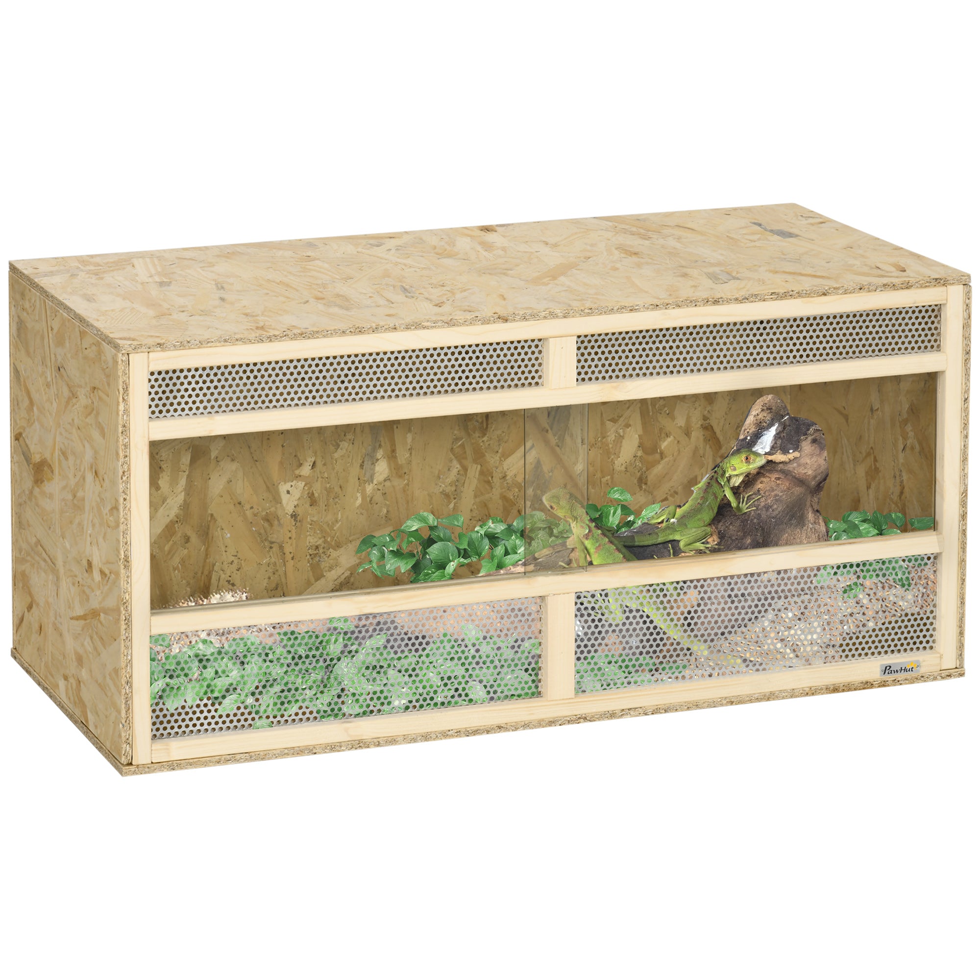 OSB Wood Terrarium for Reptiles with Sliding Glass Door - 100 x 47 x 47 cm
