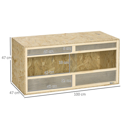 OSB Wood Terrarium for Reptiles with Sliding Glass Door - 100 x 47 x 47 cm