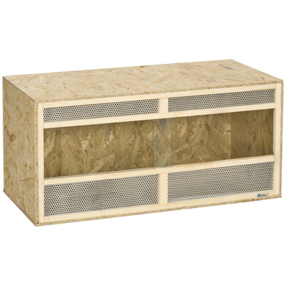 OSB Wood Terrarium for Reptiles with Sliding Glass Door - 100 x 47 x 47 cm