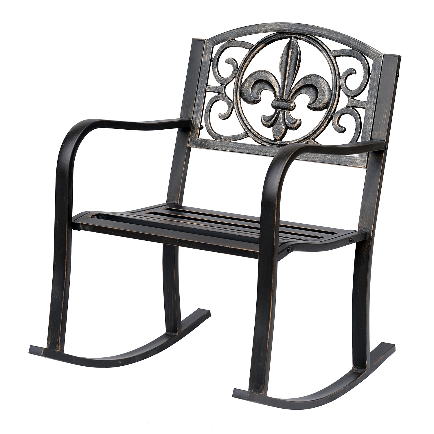 Rocking Chair Garden Chair Swing Seat Antique Garden Metal Bronze 60cm x 73cm x 85cm