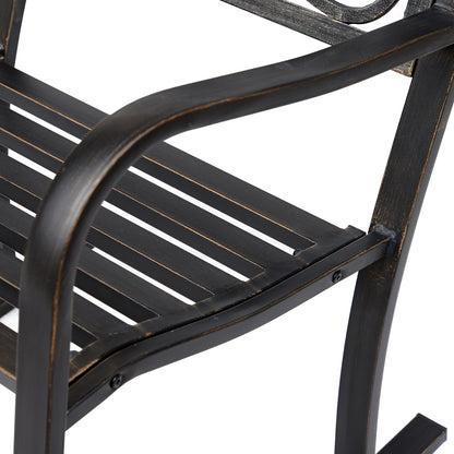 Rocking Chair Garden Chair Swing Seat Antique Garden Metal Bronze 60cm x 73cm x 85cm