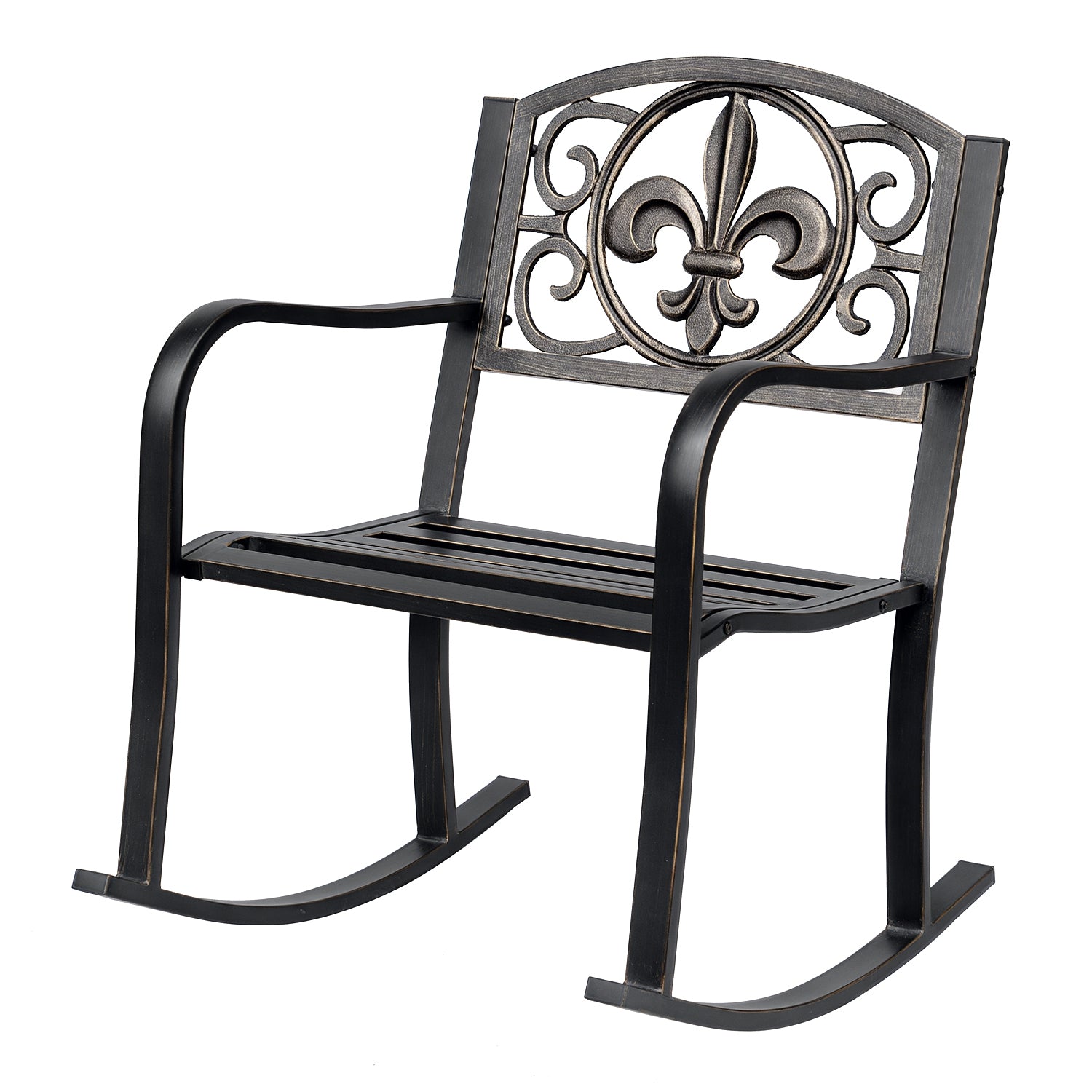 Rocking Chair Garden Chair Swing Seat Antique Garden Metal Bronze 60cm x 73cm x 85cm