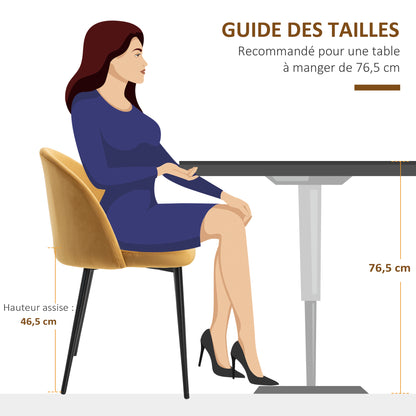 Set of 4 dining chairs Scandinavian kitchen chair velvet upholstered with tapered metal legs, for living room, dining room, multicolor