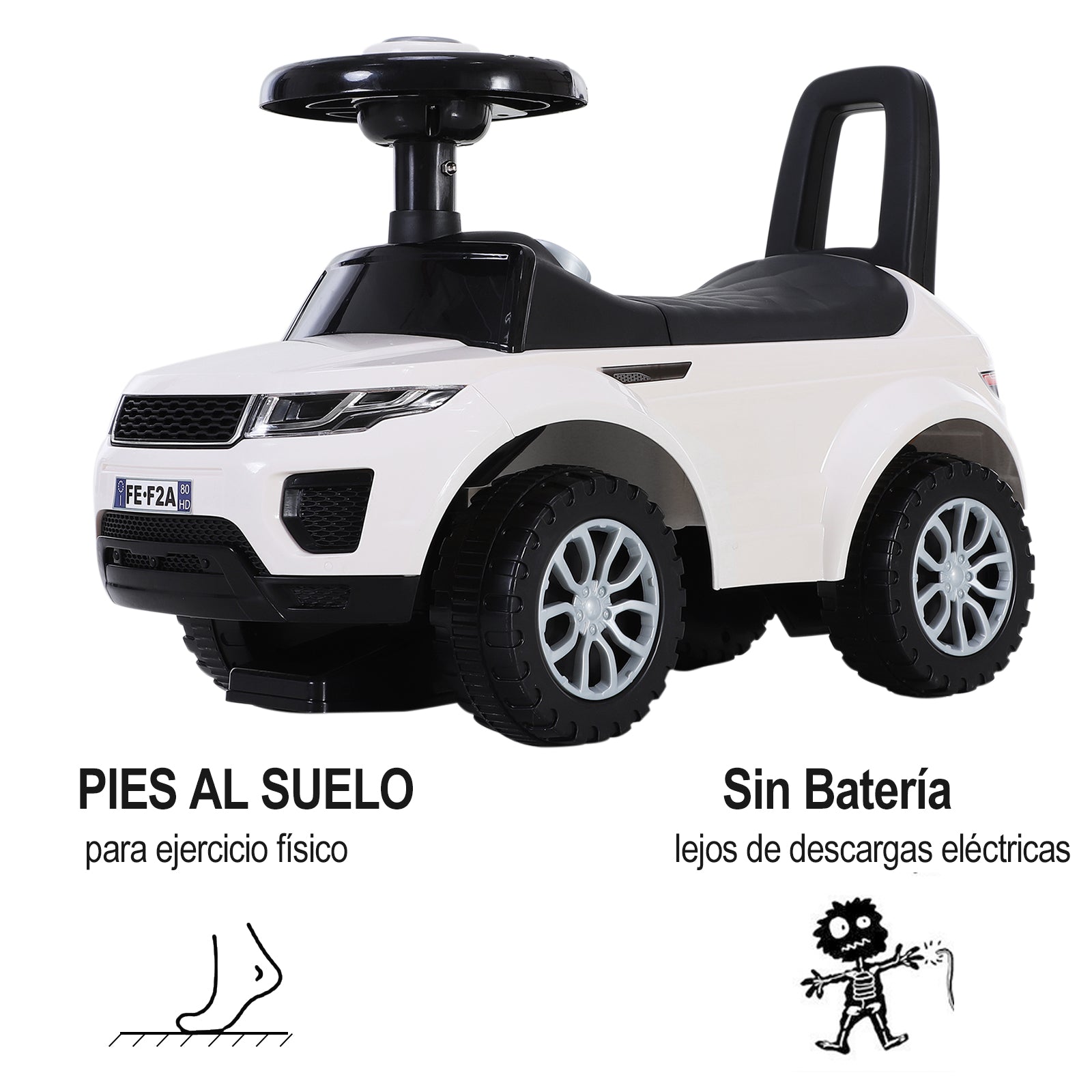 Quad Ride-On Toy Car for Kids Pedal-Free Baby Toy Racer Walker with Speaker 62x28x41.5cm