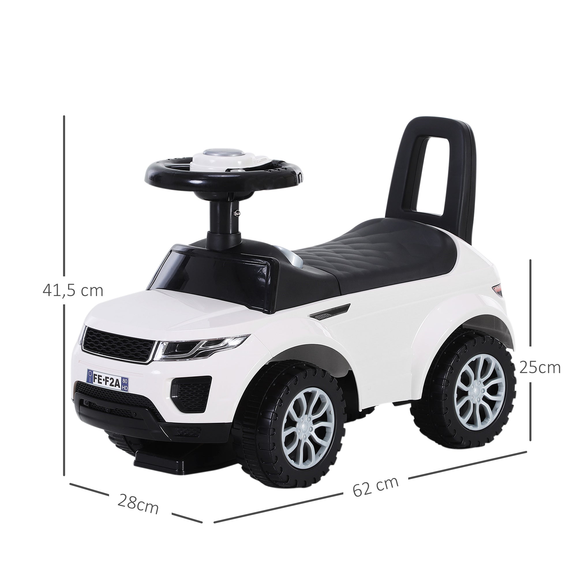 Quad Ride-On Toy Car for Kids Pedal-Free Baby Toy Racer Walker with Speaker 62x28x41.5cm