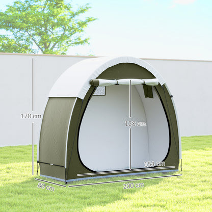 Portable Bike Tent for 2 Bikes – Ventilated, Zipper Door, UPF50+, Waterproof 210D Oxford Bike Shelter (200 x 80 x 170 cm / 78.7" x 31.5" x 66.9")