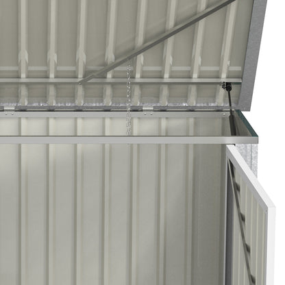 Trash Can Box Storage Bin Storer Lockable Equipment Box for 2 Trash Cans Steel 178.5 x 104.5 x 128.5/113 cm Green