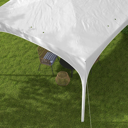 3x3m Folding Canopy Garden Gazebo Adjustable Height with Waterproof Anti-UV Carry Bag and Sandbags Outdoor Patio White