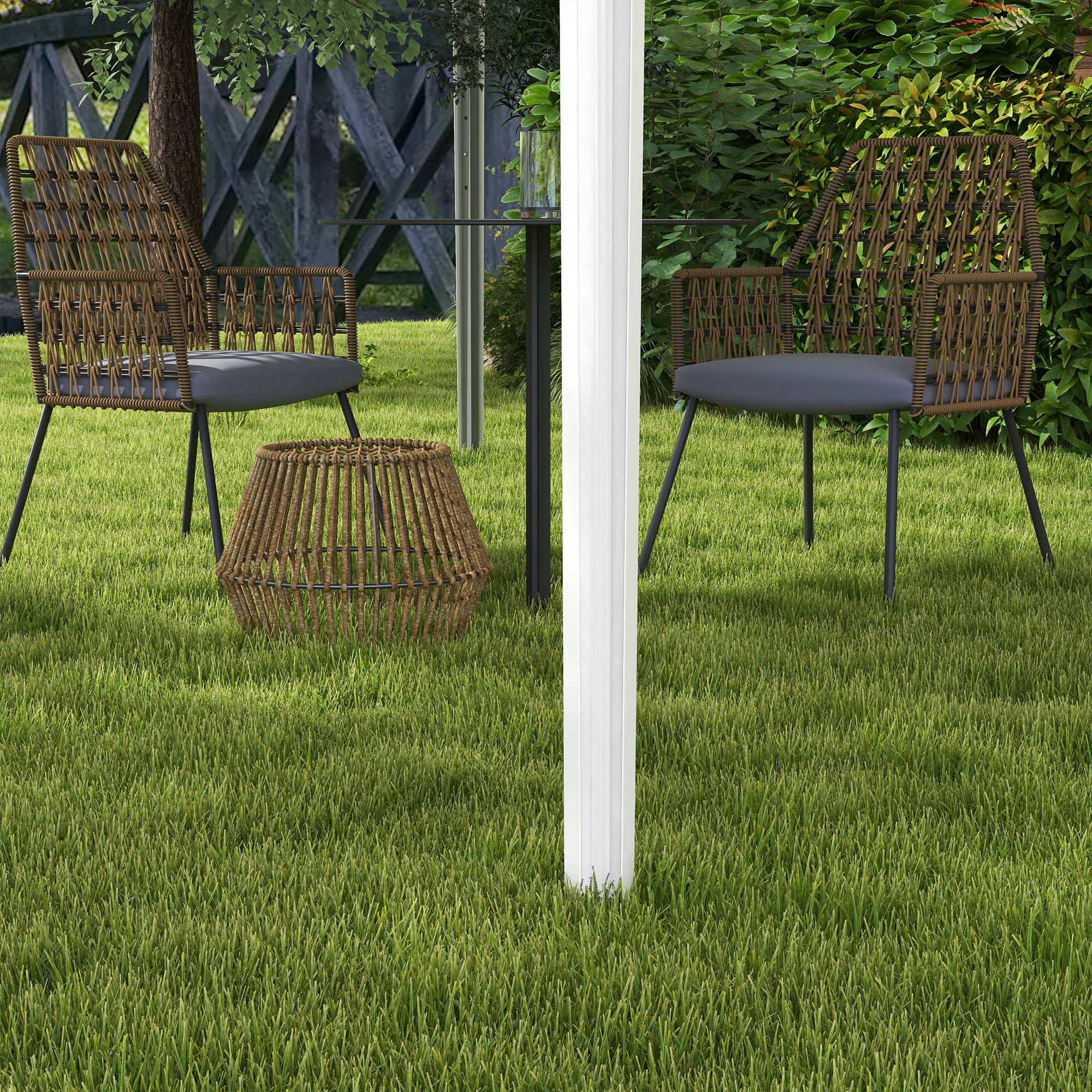3x3m Folding Canopy Garden Gazebo Adjustable Height with Waterproof Anti-UV Carry Bag and Sandbags Outdoor Patio White