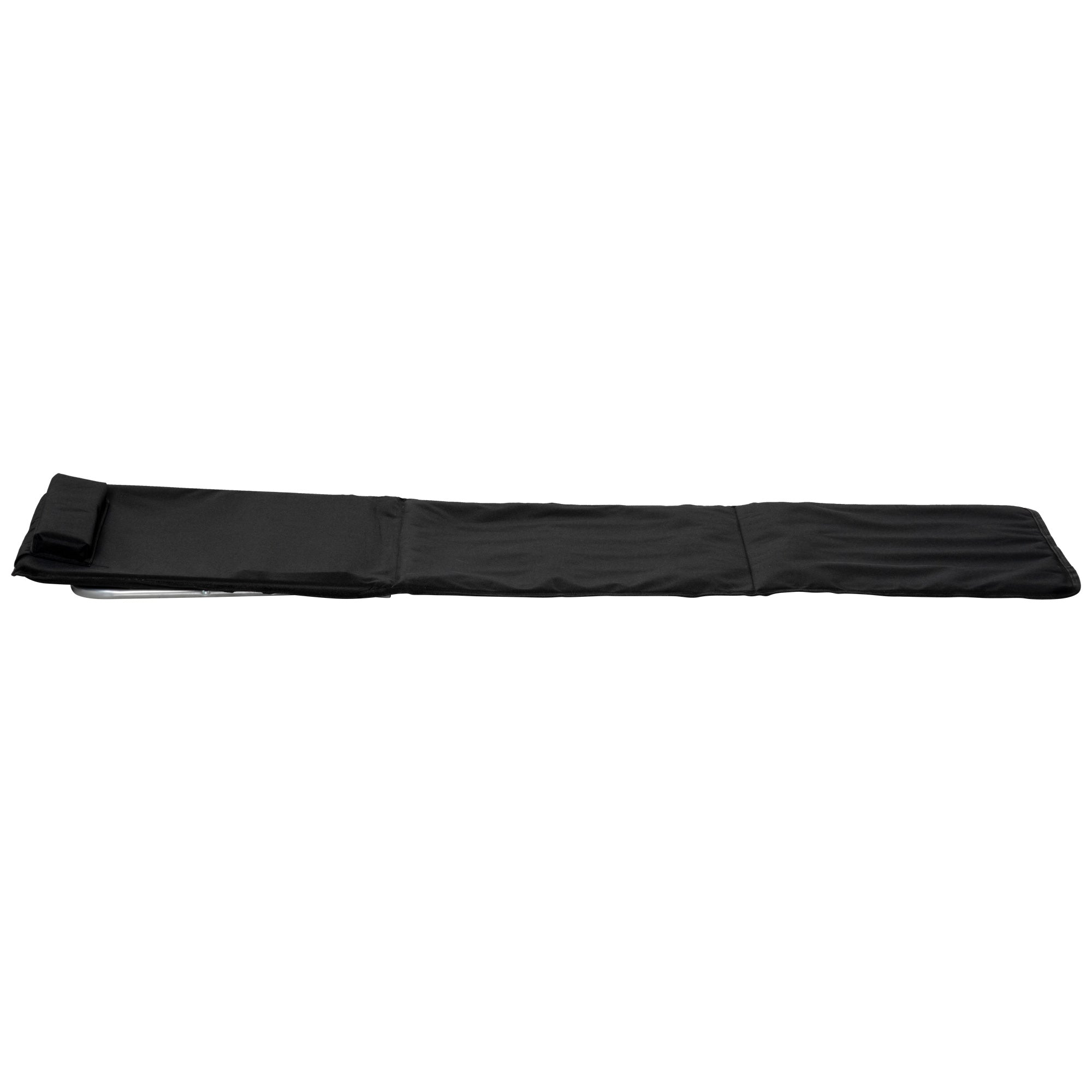 Set of 2 Foldable Beach Mats with Reclining Backrest in 5 Levels Headrest and Carrying Bag 134x48x33-43 cm Black