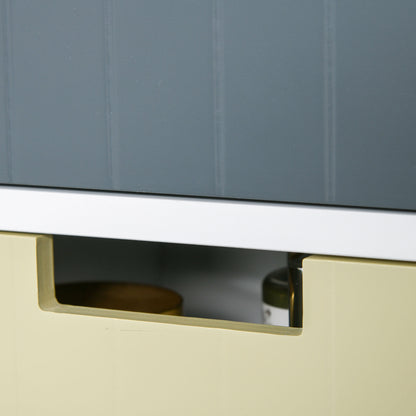 Wood Chest of Drawers with 5 Drawers Nightstand with Raised Legs Modern Style for Bedroom Living Room Bathroom 35x28x90.5 cm Multicolor