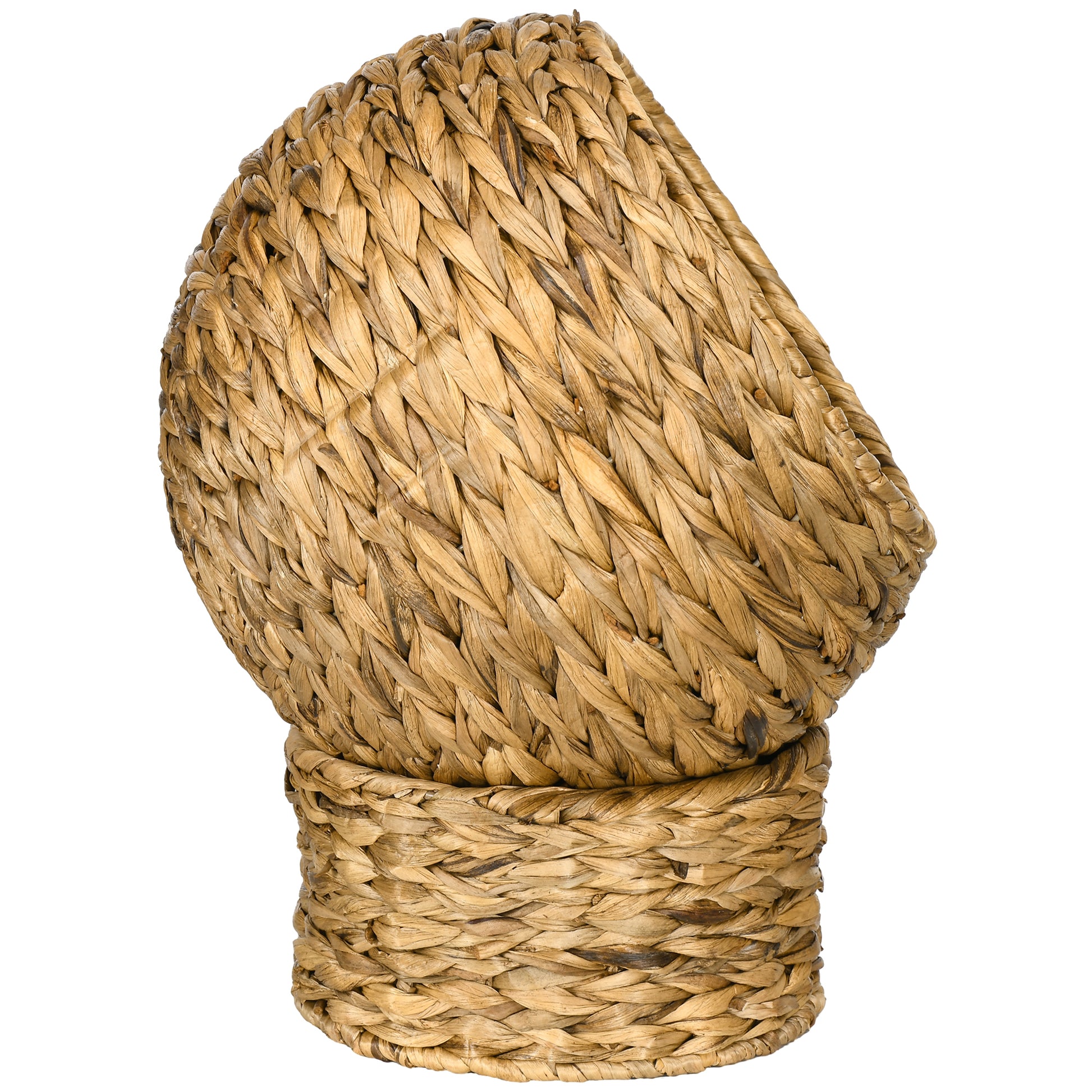 Rattan Cat Basket Cat Cave Cat Hut Cat Bed with Cushion Pet Bed Water Hyacinth Brown 42 x 33 x 52 cm
