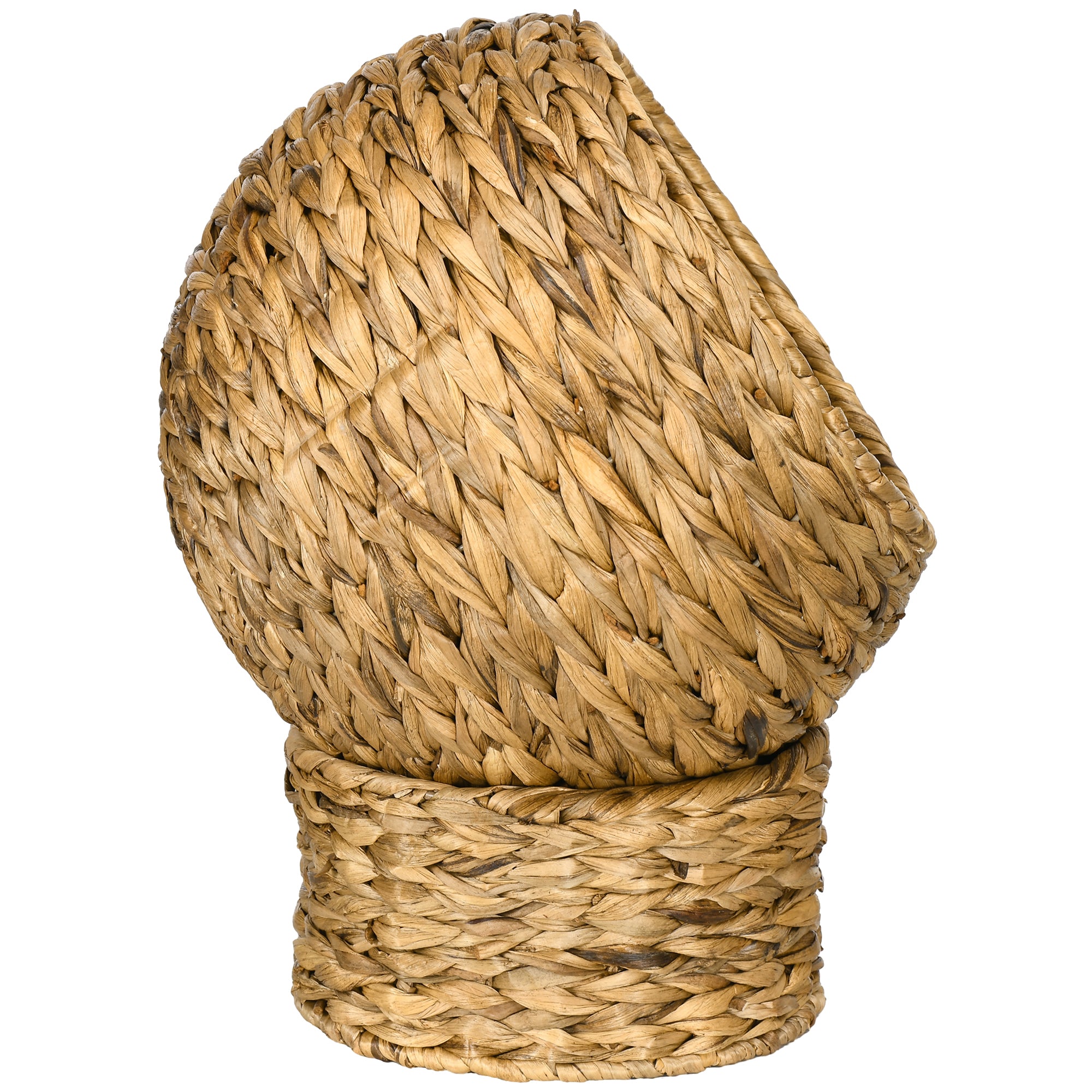Rattan Cat Basket Cat Cave Cat Hut Cat Bed with Cushion Pet Bed Water Hyacinth Brown 42 x 33 x 52 cm
