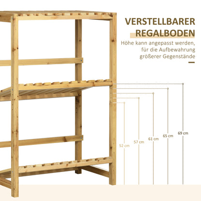 Beverage Crate Stand, Beverage Crate Rack, Crate Rack with 2 Tilted Shelves, Bottle Crate Rack for 4 Beverage Crates, Natural, 74 x 45 x 111 cm