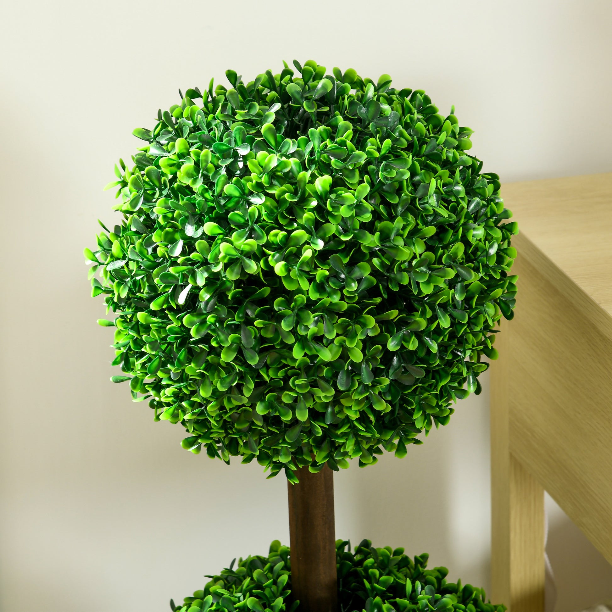 2-Piece Large Artificial Boxwood Tree 90 cm, UV-Resistant Artificial Plant, Plastic Fake Plants in Pot, Artificial Tree, Fake Plant Realistic for Living Room Bedroom Office Garden Decoration Gift