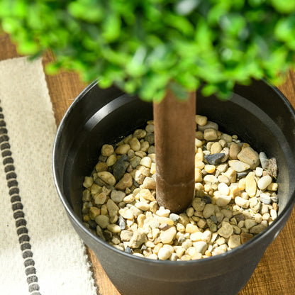 2-Piece Large Artificial Boxwood Tree 90 cm, UV-Resistant Artificial Plant, Plastic Fake Plants in Pot, Artificial Tree, Fake Plant Realistic for Living Room Bedroom Office Garden Decoration Gift