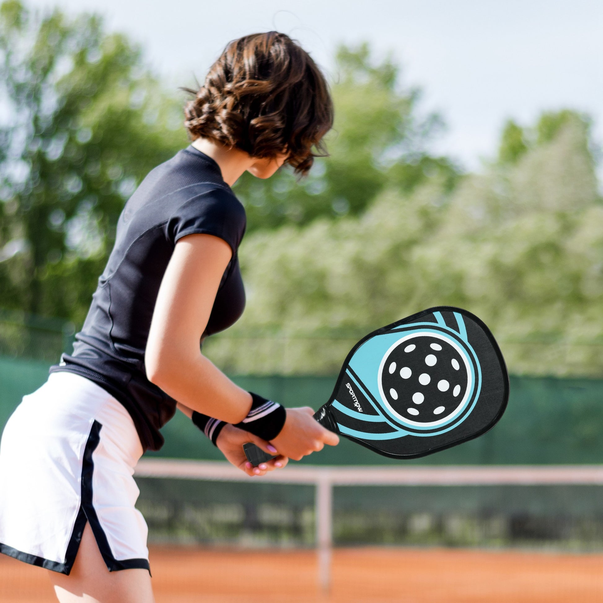 SPORTNOW Pickleball Paddles Set with 4 Paddles, 4 Balls, Ergonomic Grip Bag, Paddle Rackets for Indoor & Outdoor, Beginner Casual Players