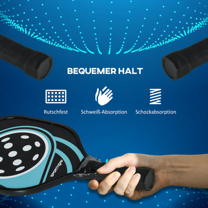 SPORTNOW Pickleball Paddles Set with 4 Paddles, 4 Balls, Ergonomic Grip Bag, Paddle Rackets for Indoor & Outdoor, Beginner Casual Players