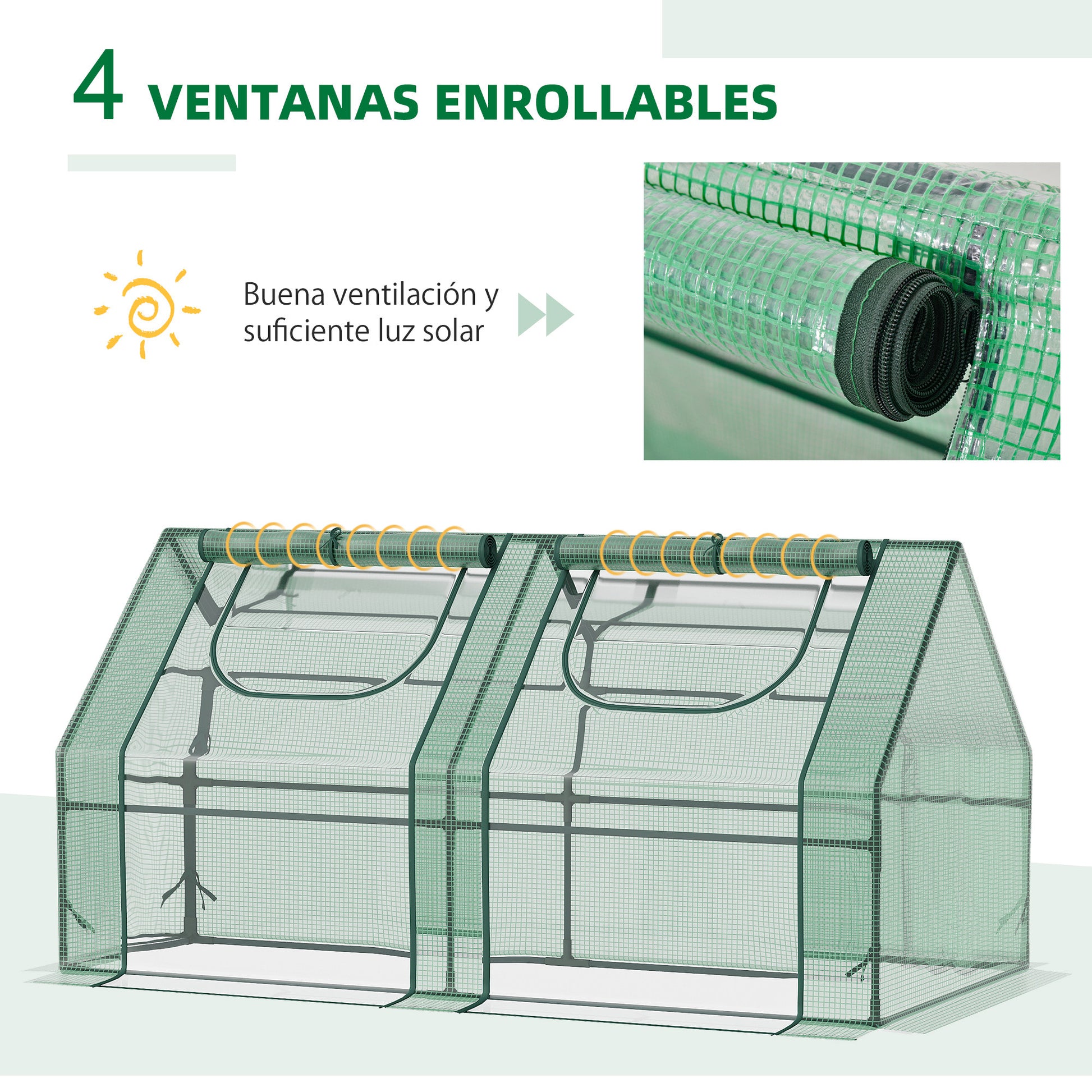 Small Greenhouse Outdoor Greenhouse with Double Cover Windows and Steel Frame Greenhouse for Growing Tomatoes Plants Flowers 180x90x90 cm Green