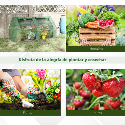 Small Greenhouse Outdoor Greenhouse with Double Cover Windows and Steel Frame Greenhouse for Growing Tomatoes Plants Flowers 180x90x90 cm Green