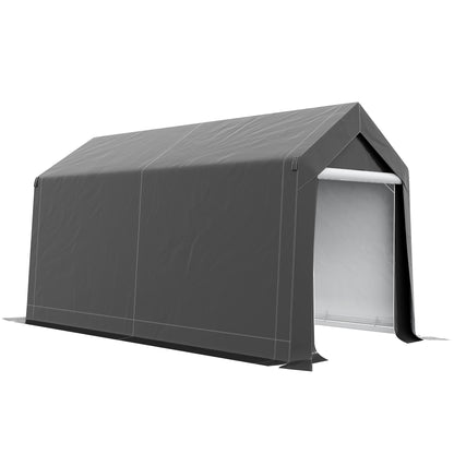 Garage Tent for Bikes, Waterproof Carport with Door, Anti-dust Bike Cover Equipment Tent Foliar Equipment House for Outdoor, Garden, 210 x 360 x 235 cm, Dark Gray