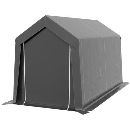 Garage Tent for Bikes, Waterproof Carport with Door, Anti-dust Bike Cover Equipment Tent Foliar Equipment House for Outdoor, Garden, 210 x 360 x 235 cm, Dark Gray