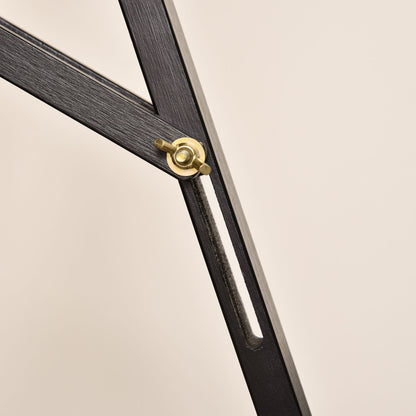 Easel Folding Studio Easel 90° Adjustable with Holder for Art Painting And Outdoor Advertising Pine Wood Black 51.5 x 71.5 x 134.5 cm