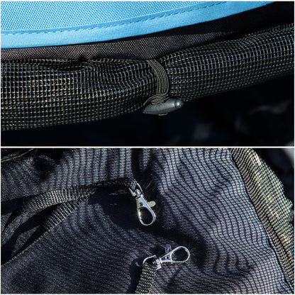 Small Dog Stroller with Umbrella Structure Foldable Dog Stroller with Washable Cushion Cup Holder Mesh Windows and Storage Bag 76x44x103 cm Blue