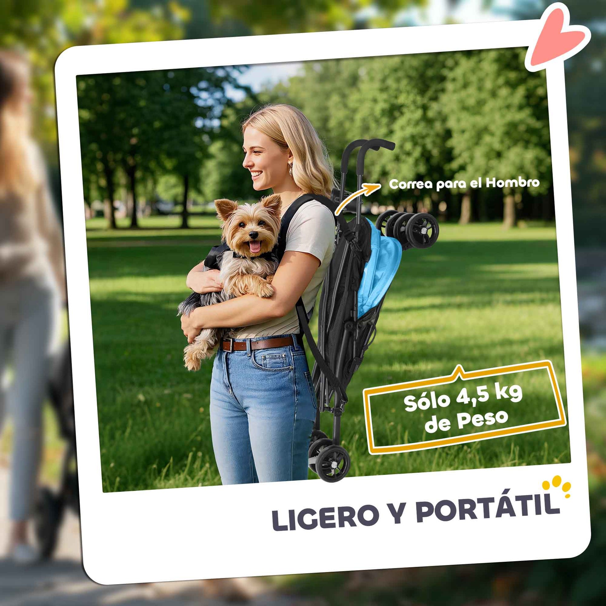 Small Dog Stroller with Umbrella Structure Foldable Dog Stroller with Washable Cushion Cup Holder Mesh Windows and Storage Bag 76x44x103 cm Blue