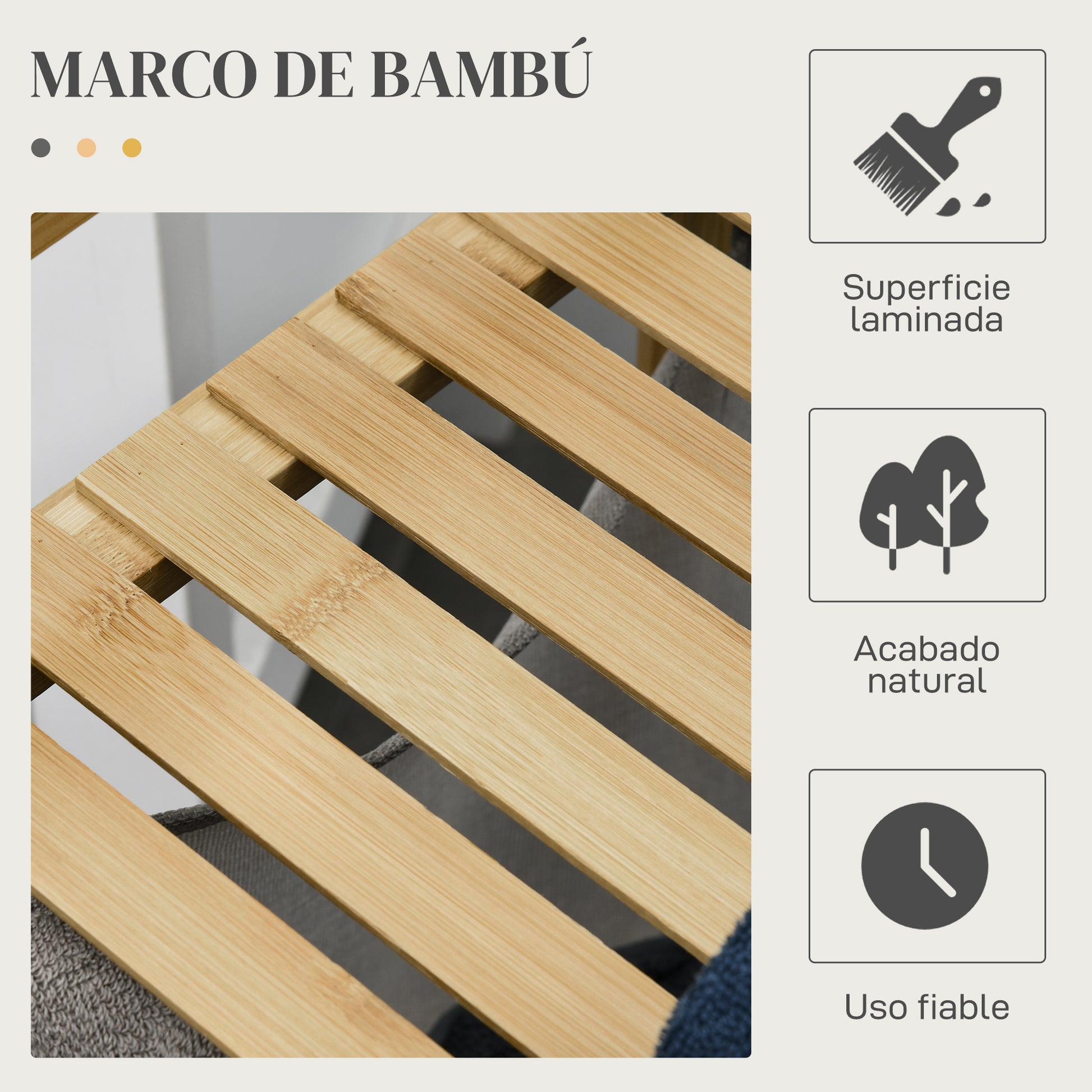 Bamboo Laundry Hamper Double Clothes Basket with 2 Removable Bags and Shelf Load 20kg 2x40.6L for Bathroom Bedroom 64x33x73 cm Natural