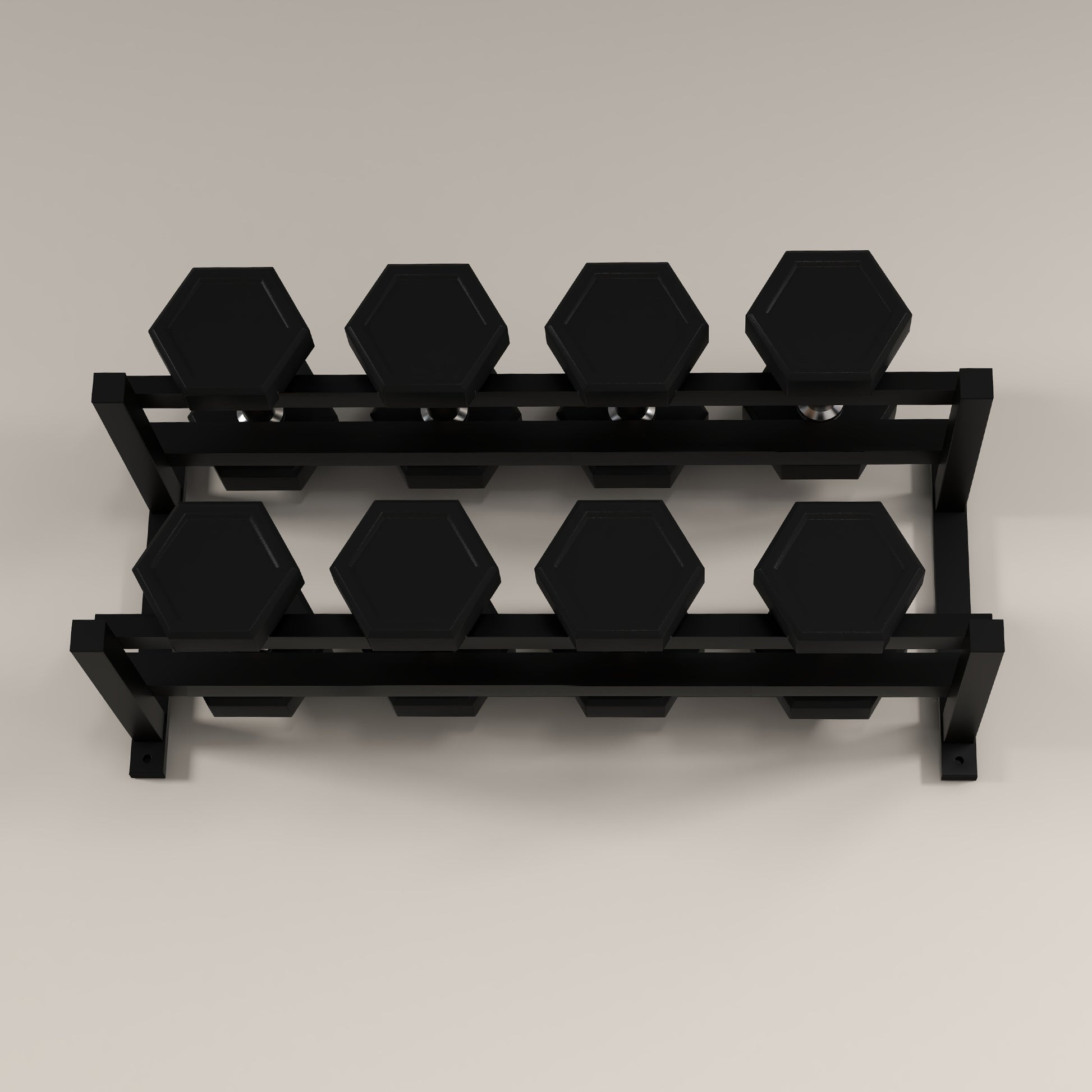 SPORTNOW Dumbbell Rack Wall Mount Dumbbell Stand with 2 Shelves, Dumbbell Storage Rack, Weight Holder for Dumbbell, Kettlebell, Up to 70 kg Load, Steel, Black, 98 x 40 x 35cm