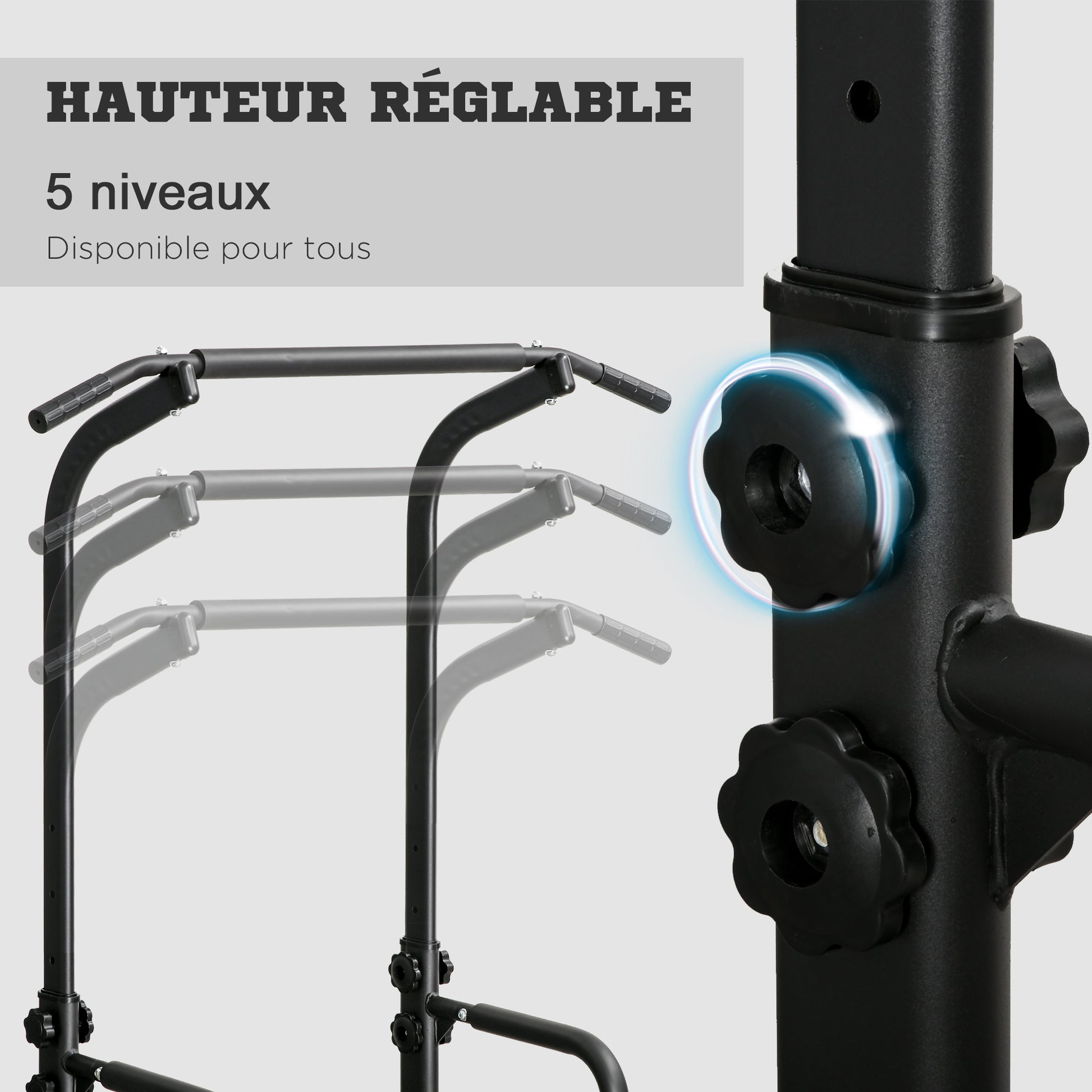 Multifunctional Weight Bench Pull-Up Bar Roman Chair Adjustable Height Black and Red Steel