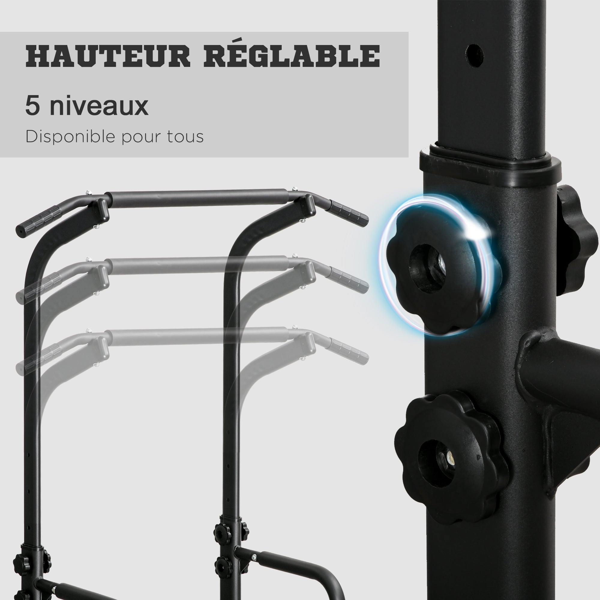 Multifunctional Weight Bench Pull-Up Bar Roman Chair Adjustable Height Black and Red Steel