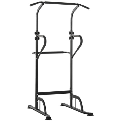 Multifunctional Weight Bench Pull-Up Bar Roman Chair Adjustable Height Black and Red Steel