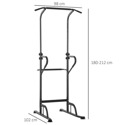 Multifunctional Weight Bench Pull-Up Bar Roman Chair Adjustable Height Black and Red Steel