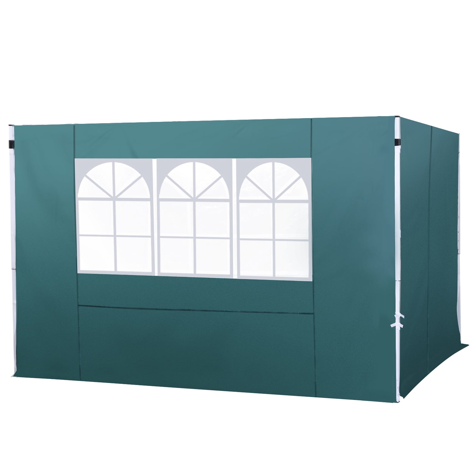 2 Side Walls for 3x3m Tent Gazebo Oxford Fabric with Window Total Measurements 300x200cm Dark Green