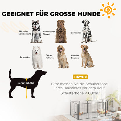 Puppy Playpen Puppy Enclosure with 12 Panels 68x100 cm Each Door Ground Stakes Flexible Foldable Protective Cover Free-Range Enclosure 100cm High Dog Playpen Indoors Outdoors Puppy Fence for Dog Cat