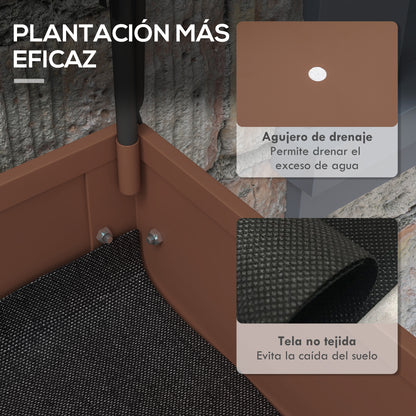 Raised Garden Bed with Wheels 80x40x120 cm Elevated Urban Garden with Greenhouse Cover and Bottom Shelf for Cultivating Plants Flowers Vegetables Brown