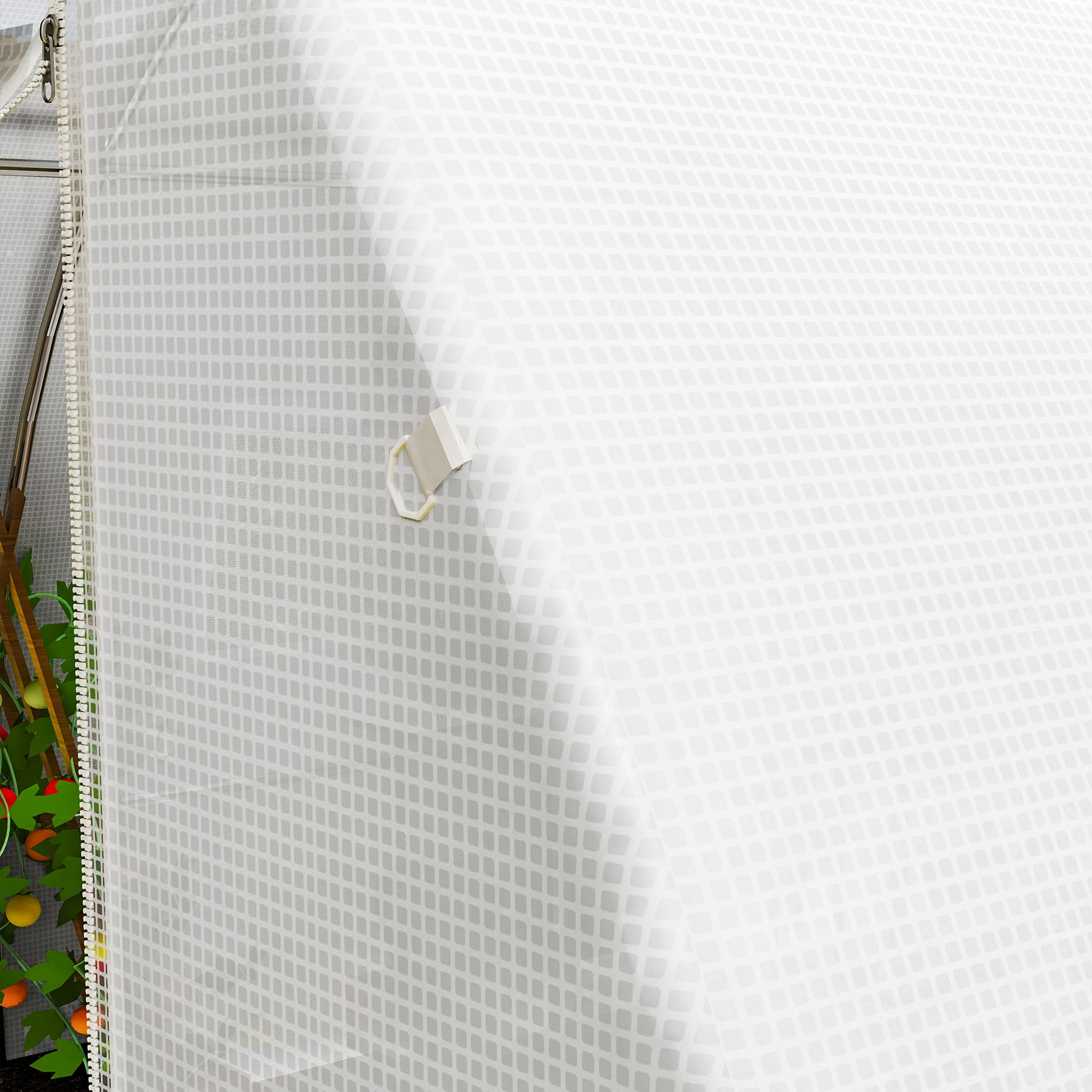 Replacement Cover Garden Tunnel Greenhouse 12 sqm, cover 4 x 3 x 2 m PE Anti-UV waterproof 8 windows + Zip Roll-Up Door White
