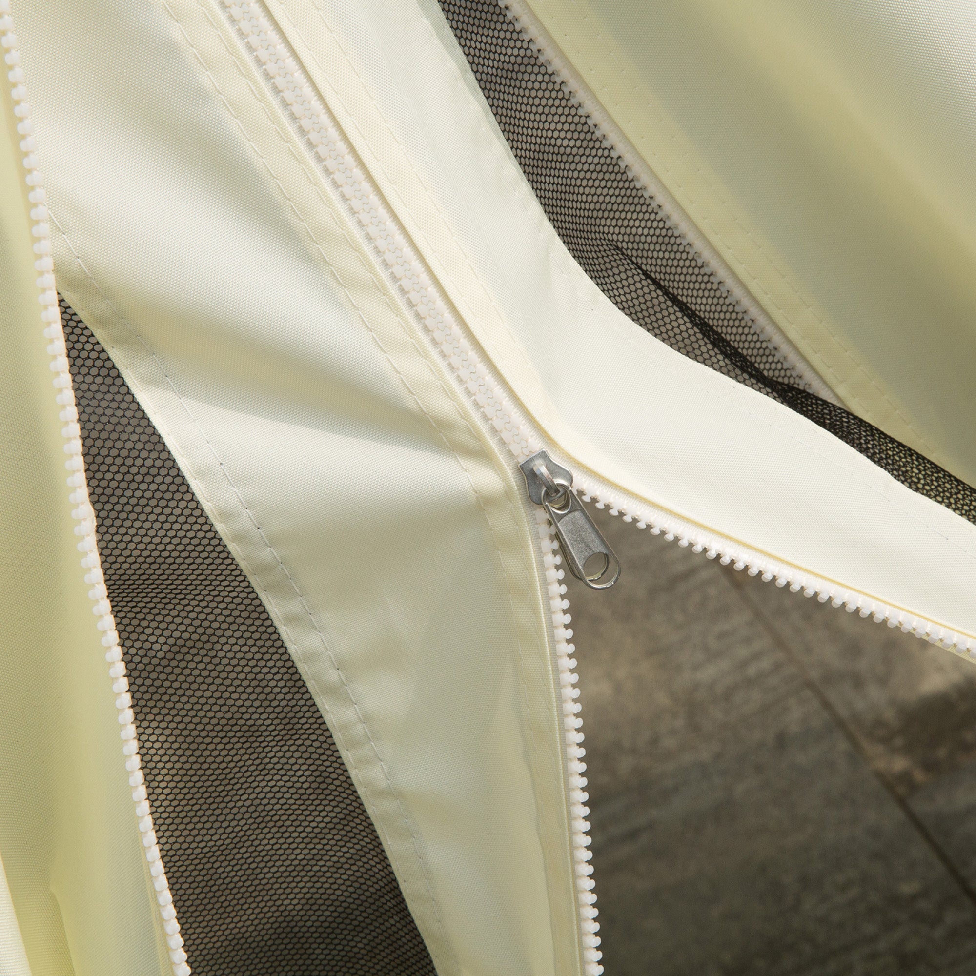 Garden Gazebo Marquee Pavilion Double Roof with Removable Walls and Mosquito Nets 4 x 3 m Cream