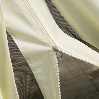 Garden Gazebo Marquee Pavilion Double Roof with Removable Walls and Mosquito Nets 4 x 3 m Cream
