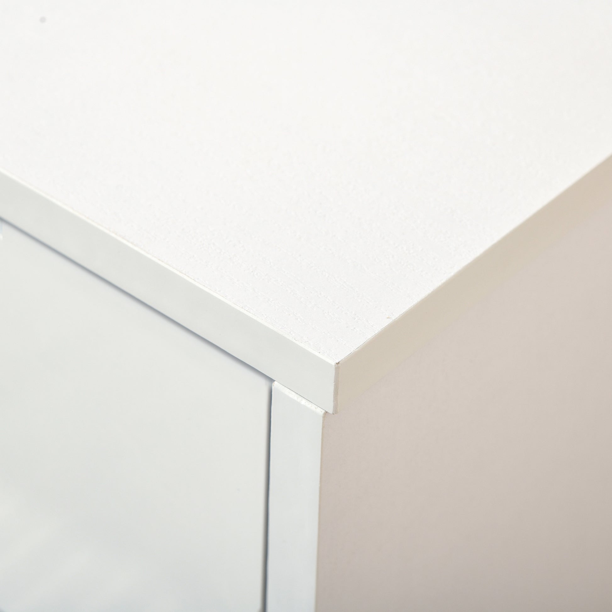 Shoe Cabinet - 3 Folding Doors and Sliding Drawer - dim. 62L x 24W x 135H cm - aluminum handles. Particle Board White