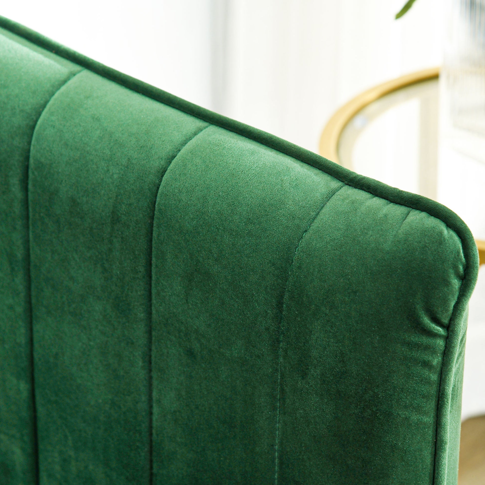 3-Seater Space-Saving Sofa with Padded Cushions, Modern Sofa with Steel Legs and Velvet Fabric, 200x88x76 cm, Green