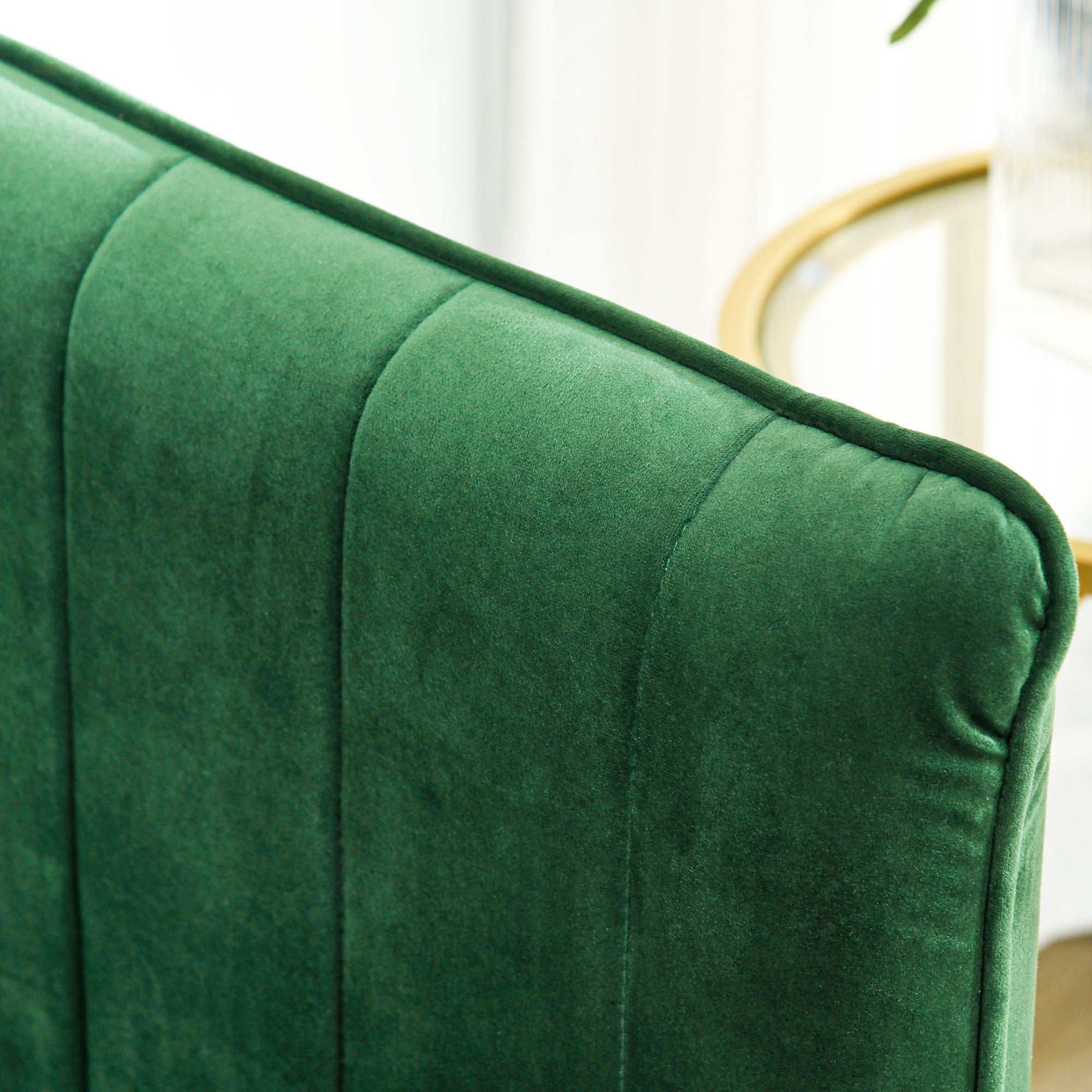 3-Seater Space-Saving Sofa with Padded Cushions, Modern Sofa with Steel Legs and Velvet Fabric, 200x88x76 cm, Green