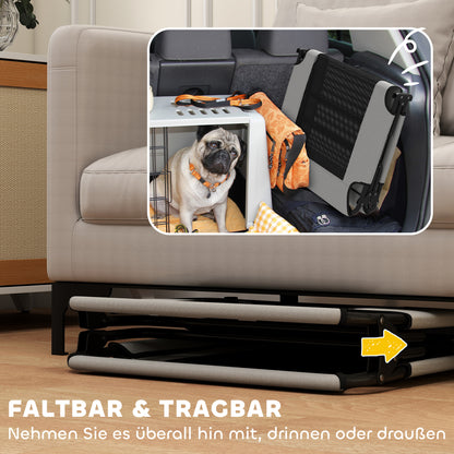 Elevated Folding Dog Bed Pet Bed, Outdoor Dog Lounger with Mesh Design, Breathable, for Large Dogs Light Gray Oxford 107 x 61 x 20 cm