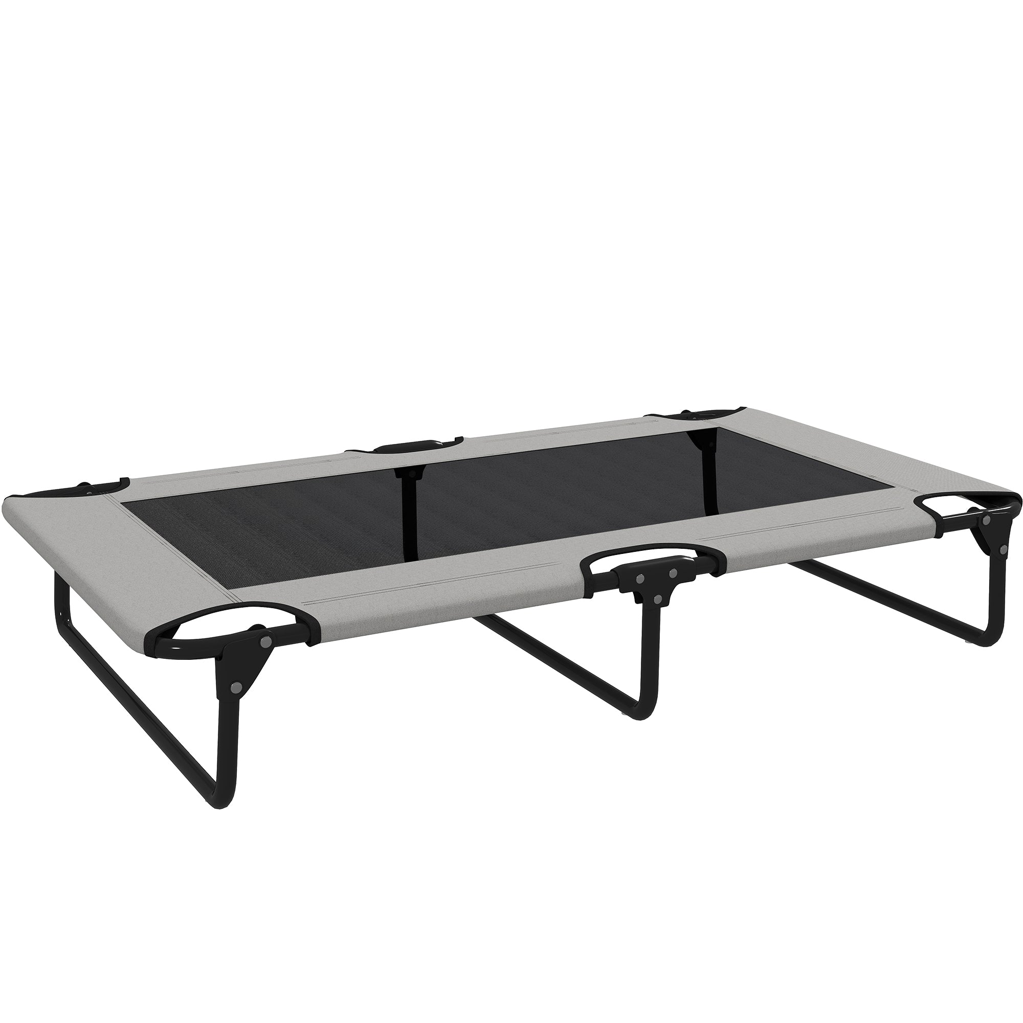 Elevated Folding Dog Bed Pet Bed, Outdoor Dog Lounger with Mesh Design, Breathable, for Large Dogs Light Gray Oxford 107 x 61 x 20 cm