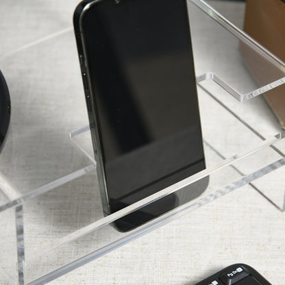 Monitor Stand Screen Riser with Storage Compartment, Monitor Riser for Monitors up to 24 Inches, Desk Stand for Computer, PC, Laptop up to 5kg, Acrylic, 50.8 x 19 x 12 cm