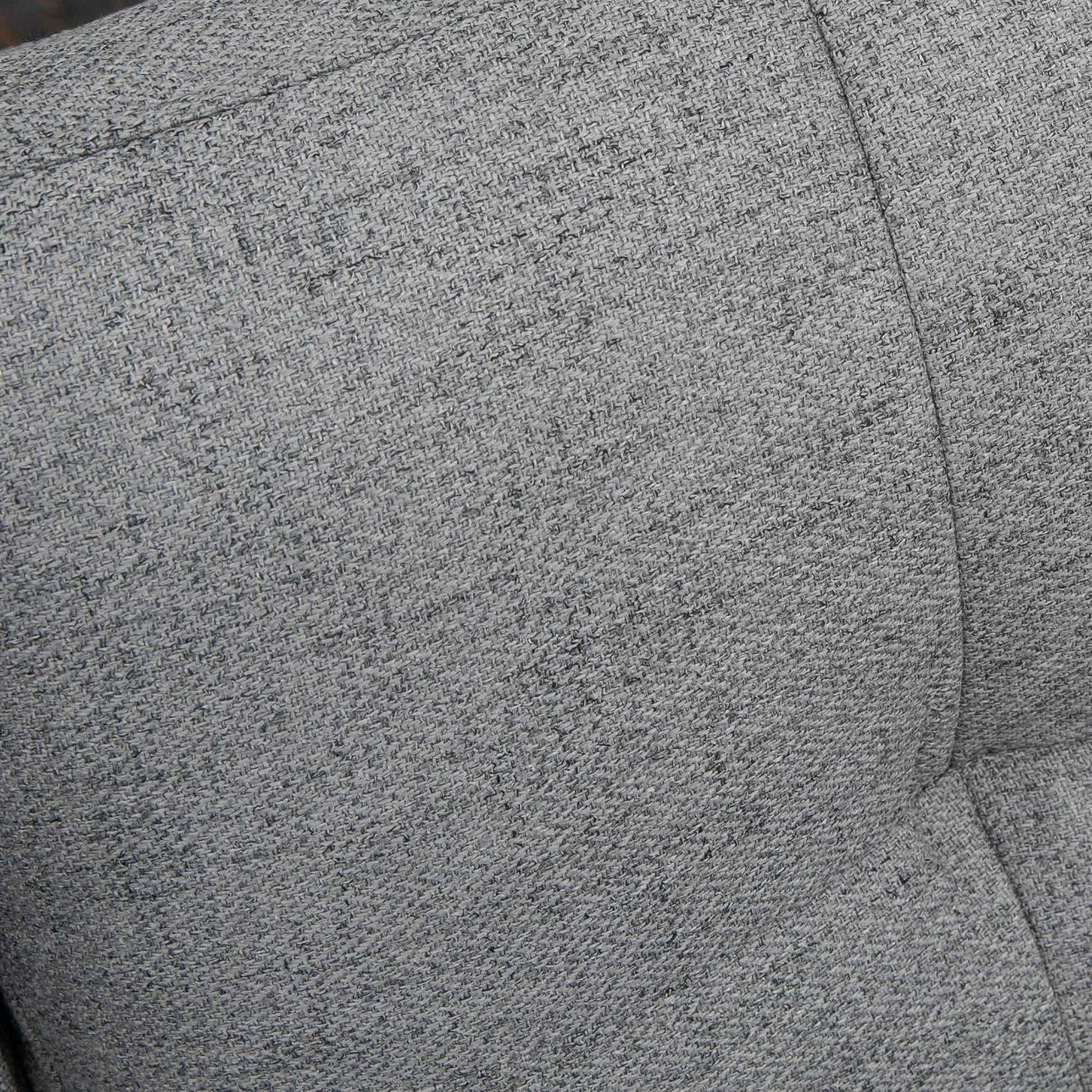 2-Seater Sofa Upholstered in Linen with Cushions Armrests and Steel Legs for Bedroom Office Load 240kg 139x68x80 cm Gray