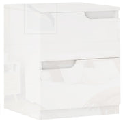 Nightstand Bedside Table with 2 Drawers, Side Table for Living Room, Bedroom, 40 x 40 x 48 cm, High Gloss White