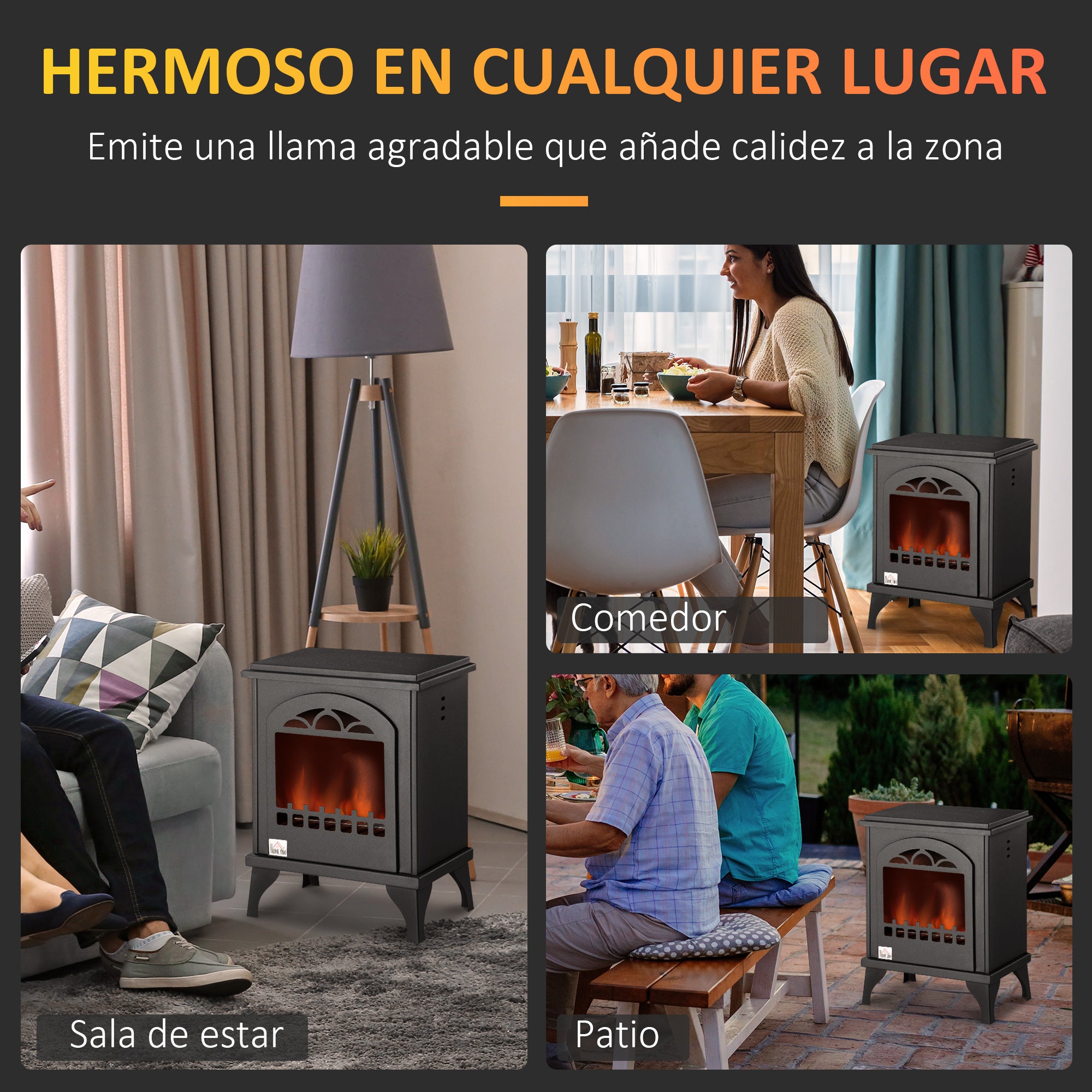 Free Standing Bioethanol Fireplace 7000 BTU Bioethanol Stove with 1.2 L Tank Stainless Steel Fire Snuffer 3H Combustion Time for Indoors 20-25 m² 41x25x54 cm Black